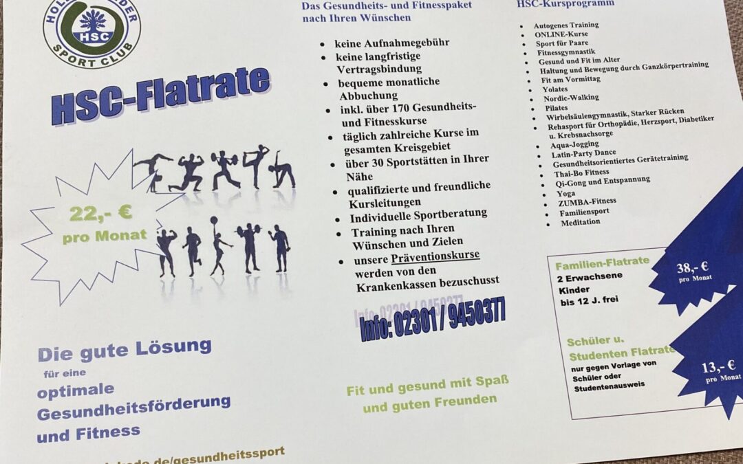 HSC-Flatrate – Gesundheits- und Fitnesspaket nach Ihren Wünschen